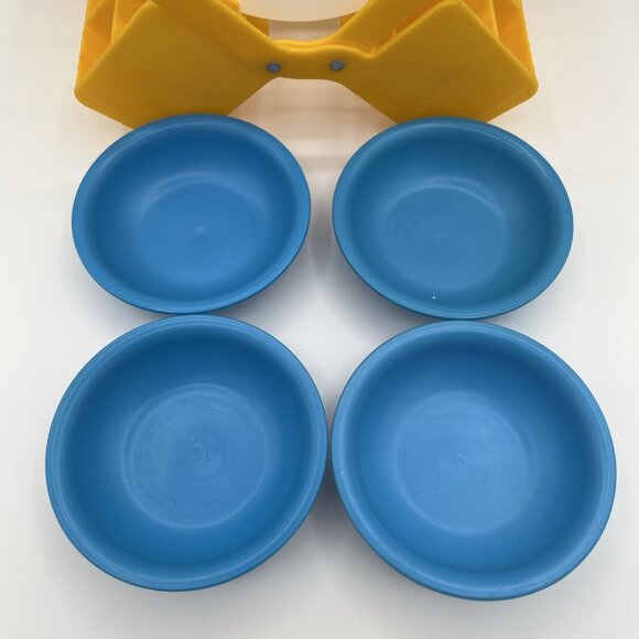 Vtge Fisher Price Fun With Food Drying Rack Dishes 1987 Bowls Plates Made in USA - Picture 2 of 15